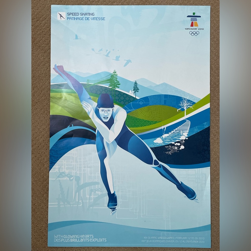 Official 2010 Vancouver Winter Olympics Speed Skating Poster ⛸️